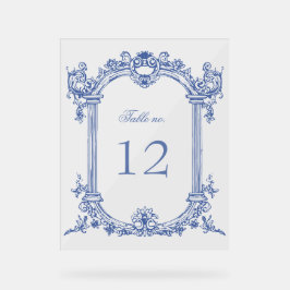 フランスのヴィンテージ結婚フローラのテーブル番号 アクリルサイン