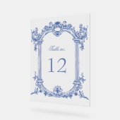 フランスのヴィンテージ結婚フローラのテーブル番号 アクリルサイン (傾斜)