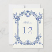 フランスのヴィンテージ結婚フローラのテーブル番号 出欠カード (裏面)