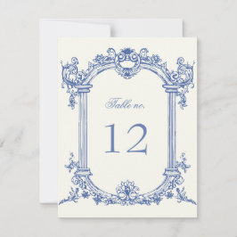 フランスのヴィンテージ結婚フローラのテーブル番号 出欠カード