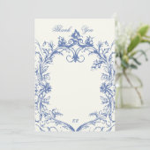 フランスのヴィンテージ結婚フローラサンキューカード サンキューカード (スタンド正面)