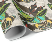 フランスのヴィンテージ蝶イラストレーション-1 ラッピングペーパー (ロールコーナー)