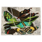 フランスのヴィンテージ蝶イラストレーション-1 ラージペーパーバッグ (裏面)