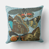 フランスのヴィンテージ蝶イラストレーション-2 クッション (裏面)