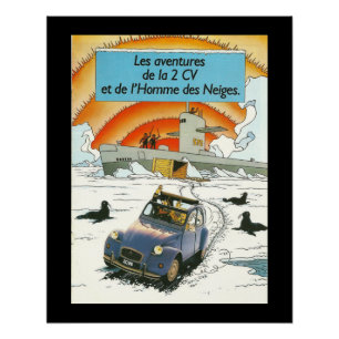 フランスのヴィンテージ車シトロエン2cvはポスターを完成します ポスター
