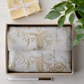 フランスのヴィンテージ金ゴールドフローラの切り離しティッシュペーパー 薄葉紙 (ギフト)