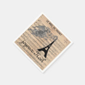 フランスのヴィンテージ・エンジェル付きクリスマス・ナプキン スタンダードカクテルナプキン (角)