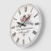 フランスのヴィンテージ ラージ壁時計 (傾斜)