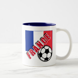 フランスの世界のサッカーファンのTシャツ ツートーンマグカップ