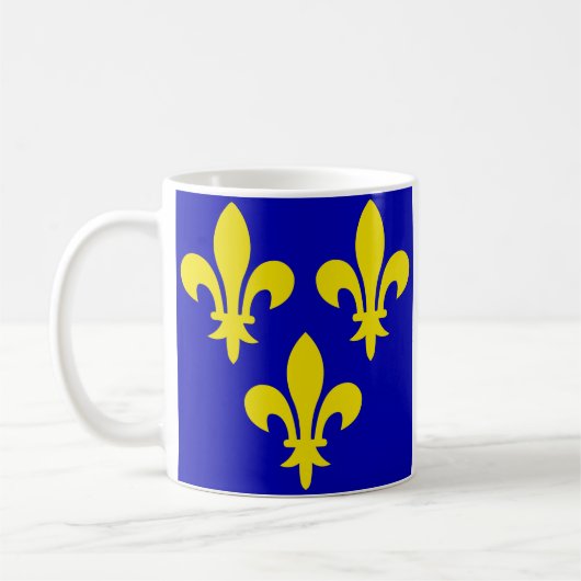 フランスの中世の旗 コーヒーマグカップ (左)