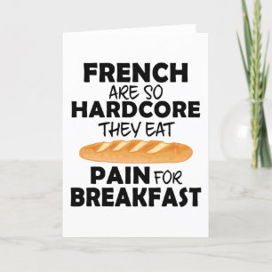 フランスの人食べのパンの痛みおもしろい シーズンカード