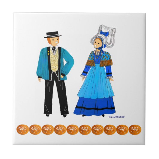 フランスの伝統衣装 タイル (正面)