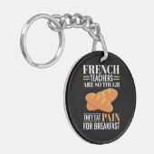 フランスの先生は苦し食べいおもしろい キーホルダー (正面左)