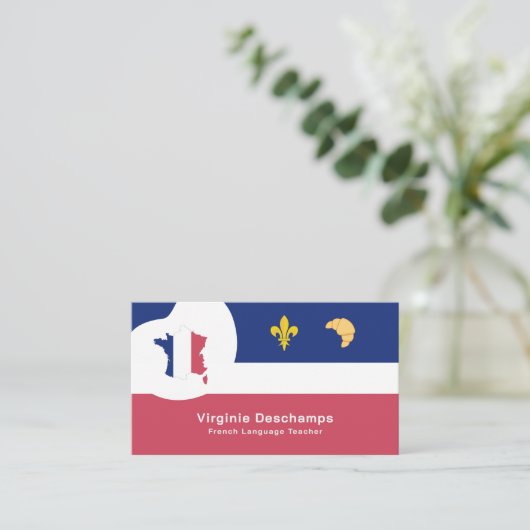 フランスの先生名刺(フランスの地図) 名刺 (スタンド正面)