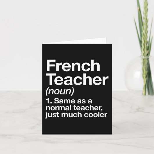 フランスの先生定義おもしろい新学期最初 カード (正面)