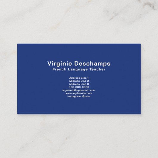 フランスの先生 名刺 (裏面)