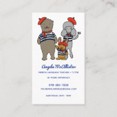 フランスの先生、家庭教師、翻訳者かわいい動物 名刺 (正面)