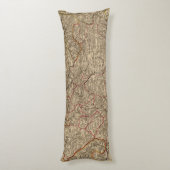 フランスの刻まれた地図 ボディピロー (裏面 (縦))