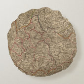 フランスの刻まれた地図 ラウンドクッション (裏面)