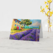 フランスの南のラベンダー カード (黄色い花)