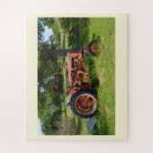 フランスの古いトラクター ジグソーパズル (縦)