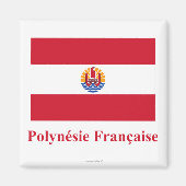 フランスの名前が次の国にあるポリネシアフランスの国旗 マグネット (正面)