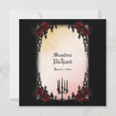 フランスの四ビクトリアン分/ゴシック結婚テーマ 招待状 (裏面)