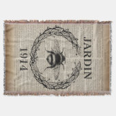 フランスの国の植物性モダンヴィンテージ スローブランケット (正面)