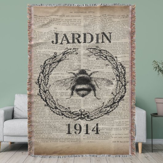 フランスの国の植物性モダンヴィンテージ スローブランケット