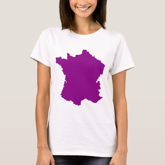 フランスの国ヨーロッパの地図 Tシャツ (正面)