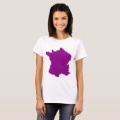 フランスの国ヨーロッパの地図 Tシャツ (正面フル)