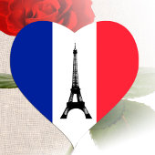 フランスの国旗とエッフェル塔 - フランス / スポーツファン ハートシール