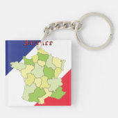 フランスの国旗と地図 キーホルダー (裏面)