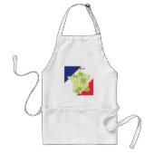 フランスの国旗と地図 スタンダードエプロン (正面)