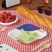 フランスの国旗と地図 ペーパープレート