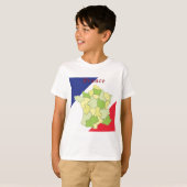 フランスの国旗と地図 Tシャツ (正面フル)