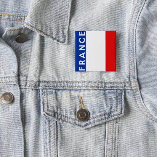 フランスの国旗の記号の名前の文字 缶バッジ (インサイチュ)