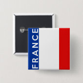 フランスの国旗の記号の名前の文字 缶バッジ (正面&裏面)