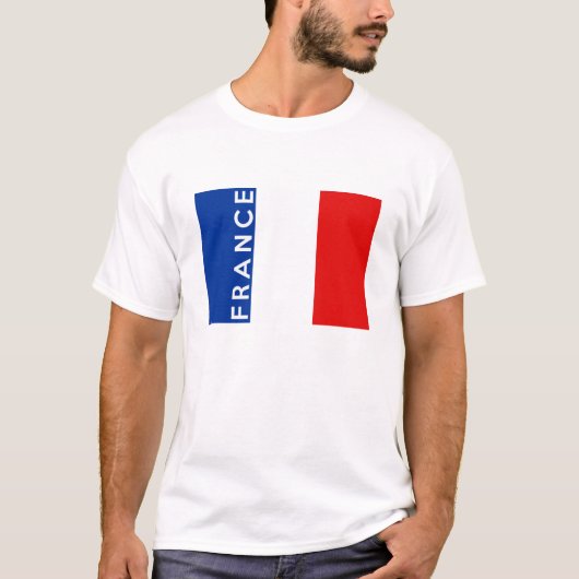 フランスの国旗の記号の名前の文字 Tシャツ (正面)