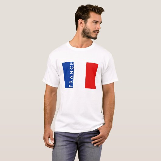 フランスの国旗の記号の名前の文字 Tシャツ (正面フル)