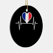 フランスの国旗の鼓動 セラミックオーナメント (右)