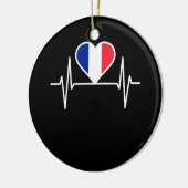 フランスの国旗の鼓動 セラミックオーナメント (左)