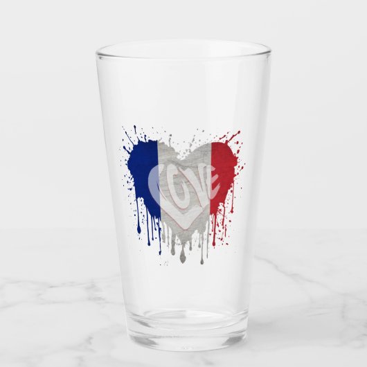 フランスの国旗を愛する タンブラーグラス (正面)