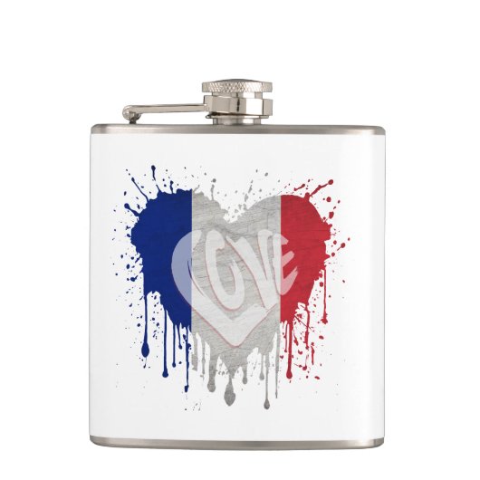 フランスの国旗を愛する フラスク (正面)