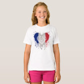 フランスの国旗を愛する Tシャツ (正面フル)