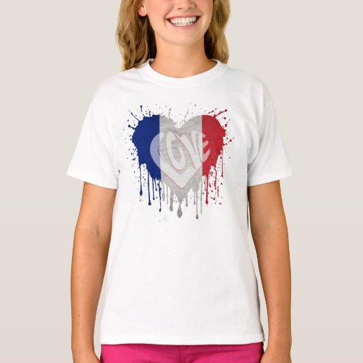 フランスの国旗を愛する Tシャツ (正面)