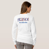 フランスの国旗カラーでパーソナライズされた女性用 Tシャツ (裏面フル)
