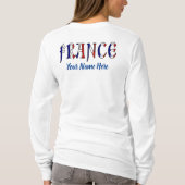 フランスの国旗カラーでパーソナライズされた女性用 Tシャツ (裏面)