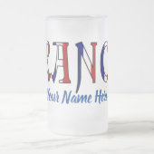 フランスの国旗カラーで名入れした特別なマグカップ フロストグラスビールジョッキ (中央)