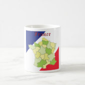フランスの国旗カラーと地図 コーヒーマグカップ (中央)